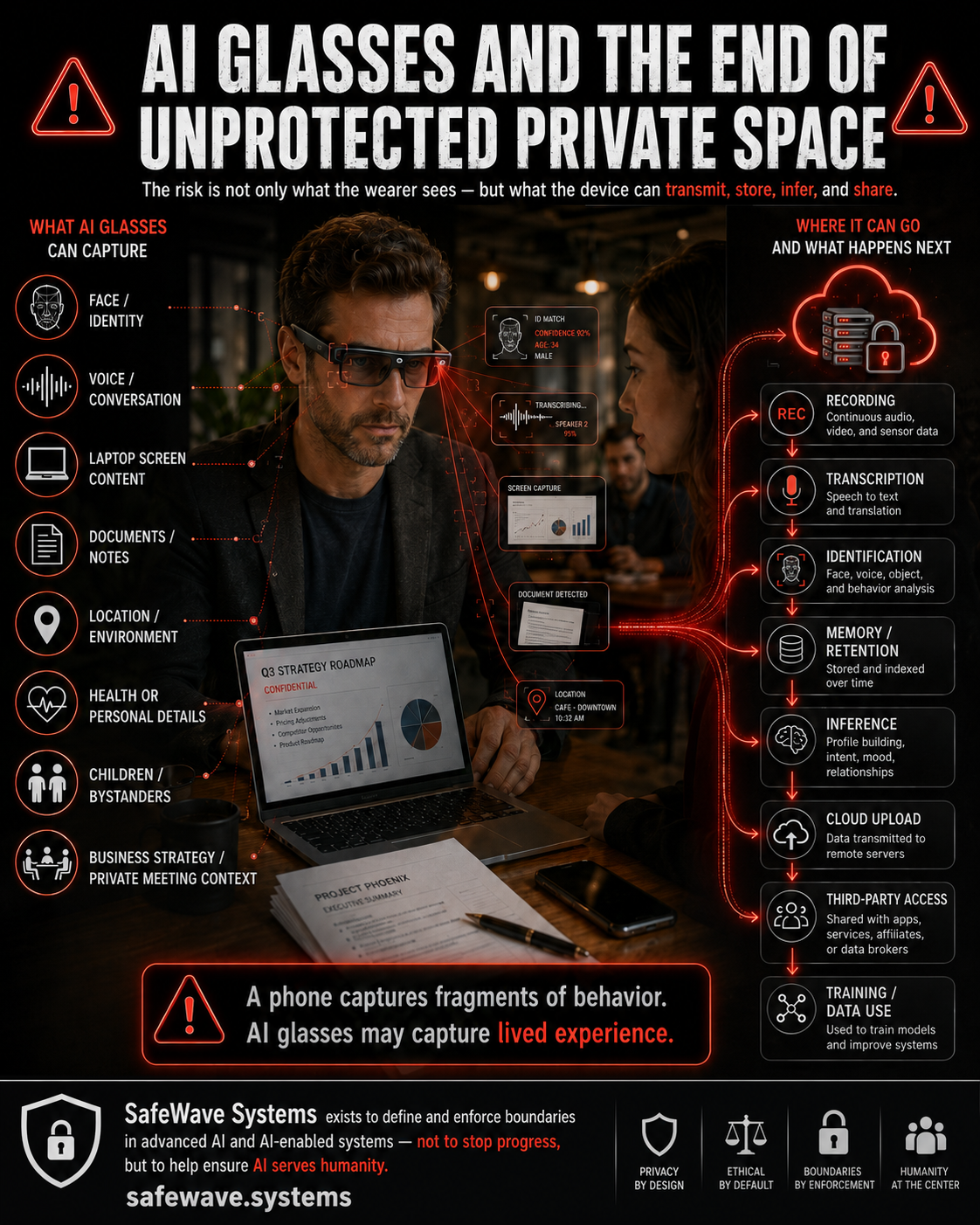 AI glasses and unprotected private space